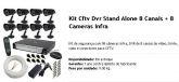 Kit Cftv Dvr Stand Alone 8 Canais + 8 Cameras Infra