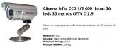 Câmera infra CCD 1/3 600 linhas 36 leds 35 metros CFTV Ci2.9